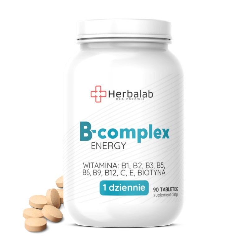 B complex Energy B1,B2,B3,B5,B6,B12,Biotyna 90 tabletek Herbalab